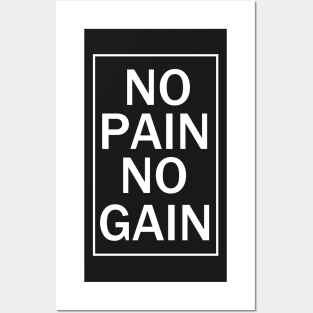 No pain no gain funny gym design Posters and Art